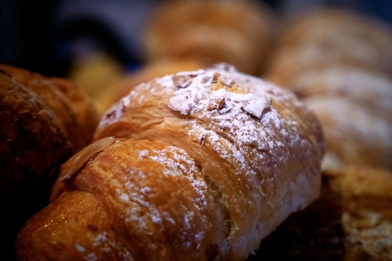 Powdered sugar croissant